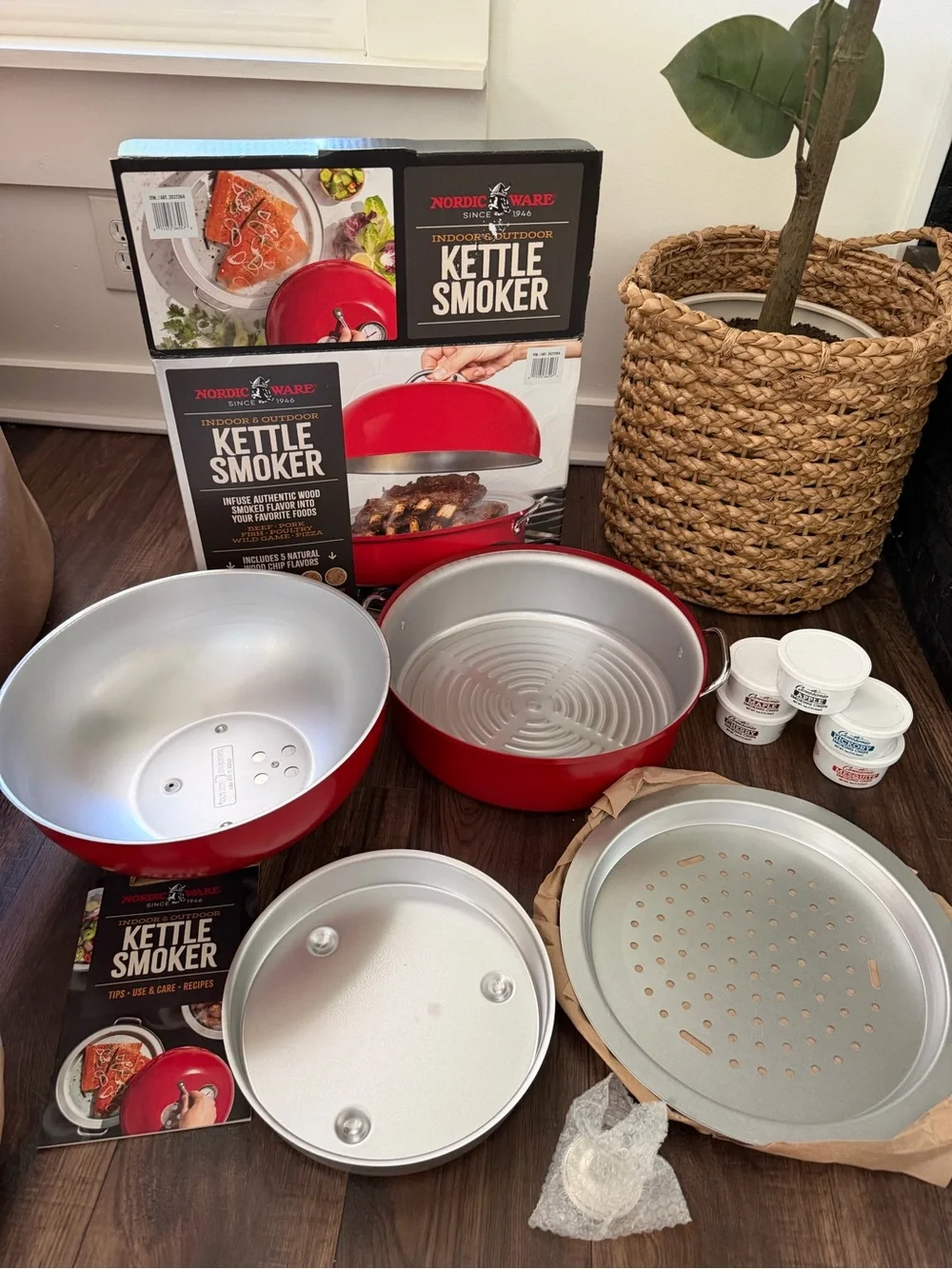 Nordic Ware Red Stovetop Roaster with Dome Lid